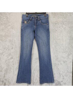 Mission Playground Bootcut Mid Rise Jeans Womens 31W Blue Medium Wash Y2K Denim